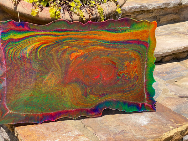 439 Large Blue Geode Tray Platter