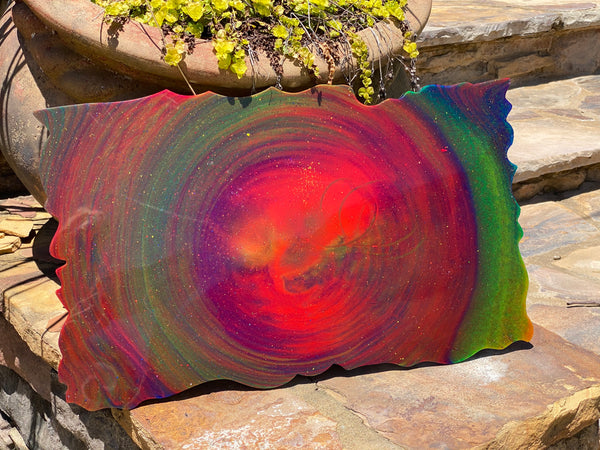 439 Large Blue Geode Tray Platter