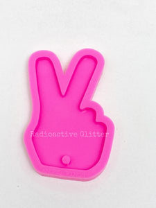 256 Hand Peace Sign Silicone Mold