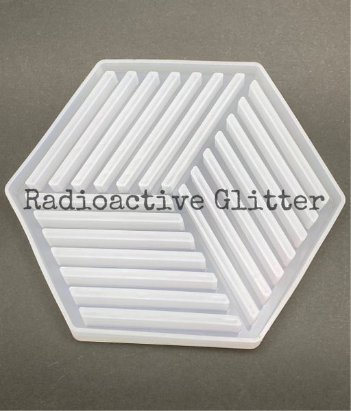 303 Stripe Hexagon Coaster Silicone Mold