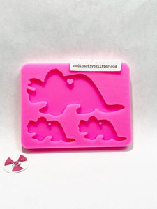 206 Triceratops Family Silicone Mold