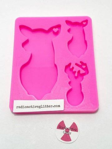 161 Deer Family Silicone Mold